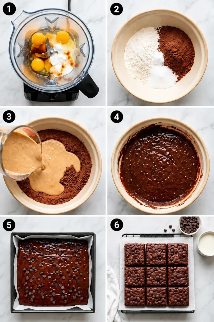 Cottage Cheese Brownies step by step making process